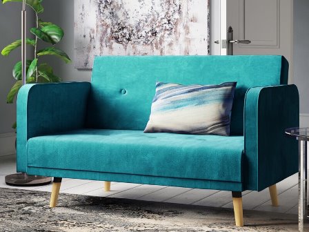 Cheap green sofa from Wayfair